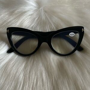 Black & Gold Cat Eye Reading Glasses